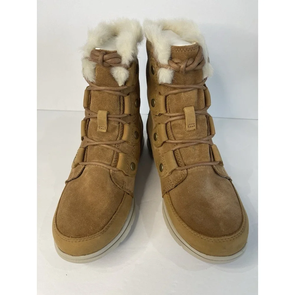 Women's winter  sorel explorer‎ joan camel color suede boot size 6